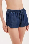 DENIM SHORTS WITH ELASTIC WAIST