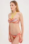 PATTERNED STRAPLESS BIKINI TOP