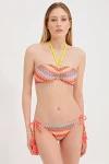 PATTERNED STRAPLESS BIKINI TOP