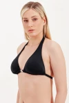 HALTER TIE BIKINI TOP WITH ACCESSORY DETAIL