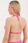 HALTER TIE BIKINI TOP WITH ACCESSORY DETAIL