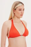 HALTER TIE BIKINI TOP WITH ACCESSORY DETAIL