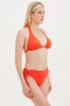 HALTER TIE BIKINI TOP WITH ACCESSORY DETAIL