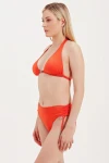 HALTER TIE BIKINI TOP WITH ACCESSORY DETAIL