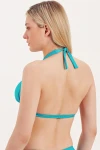 HALTER TIE BIKINI TOP WITH ACCESSORY DETAIL