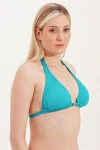 HALTER TIE BIKINI TOP WITH ACCESSORY DETAIL