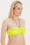 STRAPLESS BIKINI TOP WITH GLASS BEAD DETAIL