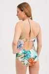 PATTERNED SWIMSUIT WITH ACCESSORY DETAIL