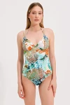 PATTERNED SWIMSUIT WITH ACCESSORY DETAIL