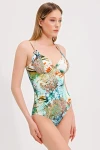 PATTERNED SWIMSUIT WITH ACCESSORY DETAIL