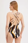 PATTERNED SWIMSUIT WITH ACCESSORY DETAIL