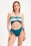 PATTERNED SWIMSUIT WITH ACCESSORY DETAIL