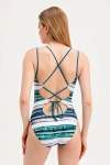 PATTERNED SWIMSUIT WITH ACCESSORY DETAIL