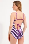 PATTERNED STRAPPED SWIMSUIT