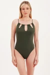 SWIMSUIT WITH GOLD ACCESSORIES