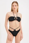 HALTER TIE BIKINI WITH SILVER ACCESSORIES