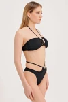 HALTER TIE BIKINI WITH SILVER ACCESSORIES