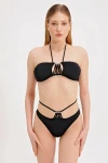 HALTER TIE BIKINI WITH SILVER ACCESSORIES