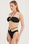 HALTER TIE BIKINI WITH SILVER ACCESSORIES