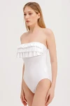 PLEATED DETAILED SWIMSUIT ON THE FRONT