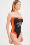 STRAPLESS TIGER PATTERN SWIMWEAR