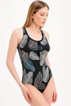 LEAF PATTERNED SWIMSUIT